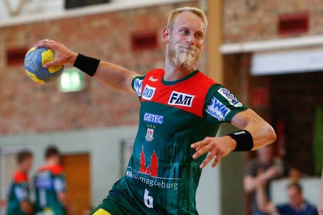 23.07.2019, xtgx, Handball Testspiel, SC Magdeburg - TV Huettenberg emspor, v.l. Matthias Musche (Magdeburg, 6) wirft Tor, Torschütze, erzielt Tor, Treffer, scores the goal Schoenebeck