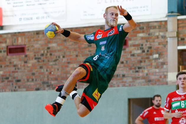 23.07.2019, xtgx, Handball Testspiel, SC Magdeburg - TV Huettenberg emspor, v.l. Matthias Musche (Magdeburg, 6) wirft Tor, Torschütze, erzielt Tor, Treffer, scores the goal Schoenebeck