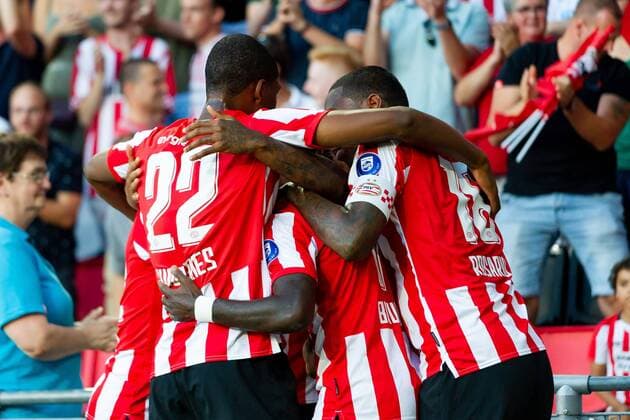 Eindhoven, Netherlands, 24.07.2019, UEFA Champions League, Zweite Qualifikationsrunde, PSV Eindhoven - FC Basel , Tor zum 1:0, Torschuetze Bruma (PSV) jubelt ( Defodi-01061003744