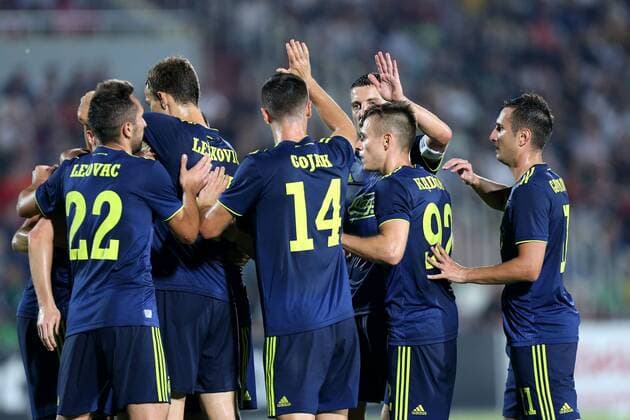 UEFA Champions League CRO vs GEO - Tbilisi, Georgia 23.07.2019., Mikheil Meskhi stadium, Georgia, Tbilisi - Champions League - First Qualifying Round Second Leg FC Saburtalo - GNK Dinamo. Mislav Orsic, Mario Situm, Izet Hajrovic, Amer Gojak, Marin Leovac.  LukaxStanzl PIXSELL