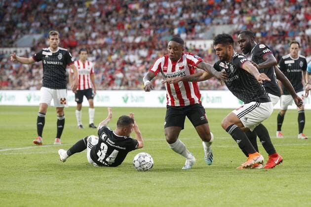 EINDHOVEN, PSV - FC Basel, 23-07-2018, football, season 2019-2020, qualification for Champions League, Philips Stadium, PSV player Steven Bergwijn PSV - Basel  x3963229x Copyright: