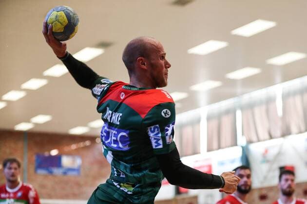 Tim Hornke (SC Magdeburg) - Handball Testspiel Sommervorbereitung Saison 2019-2020 Punktspiel SC Magdeburg vs. TV Hüttenberg in der Franz Vollbring Halle in Schönebeck - Aktion,Deutschland, Handball, Mann, Maenner,23.07.2019