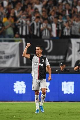 (190724) -- NANJING, July 24, 2019 -- Cristiano Ronaldo of Juventus celebrates scoring during the 2019 International Champions Cup football match between Juventus and Inter Milan in Nanjing, eastern China s Jiangsu Province, July 24, 2019. ) (SP)CHINA-NANJING-FOOTBALL-INTERNATIONAL CHAMPIONS CUP-JUVENTUS VS INTER MILAN (CN) LixBo 