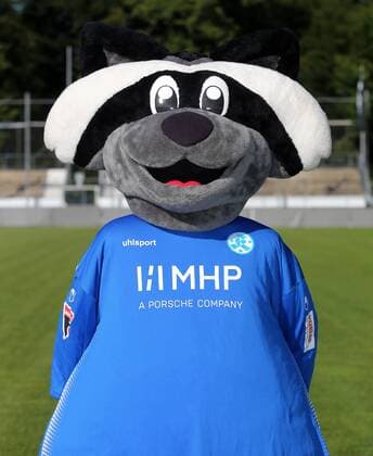 BAU 23. Juli 2019 Stuttgart-Degerloch Fußball SV Stuttgarter Kickers Fototermin, Maskottchen Waldi