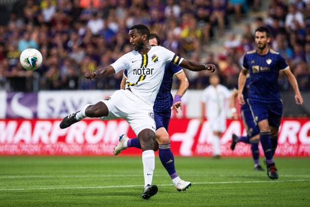 190724 Henok Goitom of AIK during the UEFA Champions League qualifying match between Maribor and AIK on July 24, 2019 in Maribor. Photo: Martin Metelko BILDBYRAN Cop 277 bbeng fotball fotboll football kval till champions league soccer champions league qualification aik maribor Copyright: MARTINxMETELKO BB190724BB291