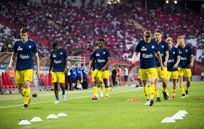 24th July 2019; Rajko Mitic Stadium, Belgrade, Serbia; UEFA Champions League Qualifying Second Leg First Round Red Star Belgrade versus HJK Helsinki; The players of HJK Helsinki warm up  ActionPlus12156212 NikolaxKrstic