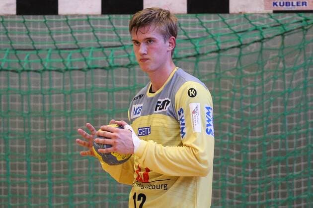 Torwart Tobias Thulin (SC Magdeburg) - Handball Testspiel Sommervorbereitung Saison 2019-2020 Punktspiel SC Magdeburg vs. TV Hüttenberg in der Franz Vollbring Halle in Schönebeck - Einzelbild,Aktion,Deutschland, Handball, Mann, Maenner,23.07.2019
