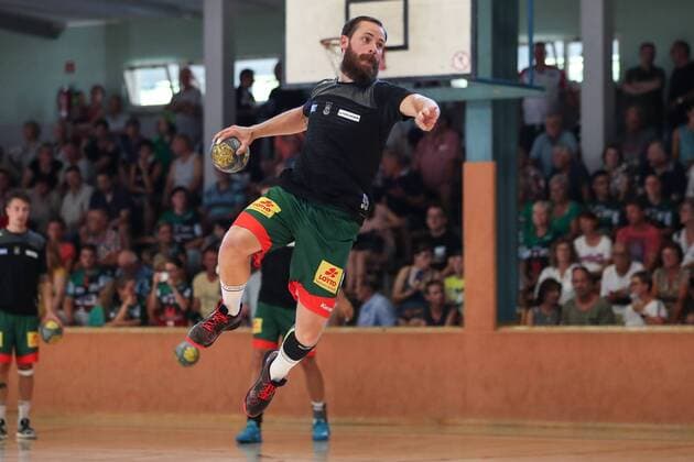 Moritz Preuss (SC Magdeburg) - Handball Testspiel Sommervorbereitung Saison 2019-2020 Punktspiel SC Magdeburg vs. TV Hüttenberg in der Franz Vollbring Halle in Schönebeck - Freisteller,Aktion,Deutschland, Handball, Mann, Maenner,23.07.2019