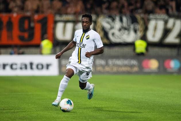 190724 Heradi Rashidi of AIK in action during the UEFA Champions League qualifying match between Maribor and AIK on July 24, 2019 in Maribor. Photo: Martin Metelko BILDBYRAN Cop 277 bbeng fotball fotboll football kval till champions league soccer champions league qualification aik maribor Copyright: MARTINxMETELKO BB190724BB340
