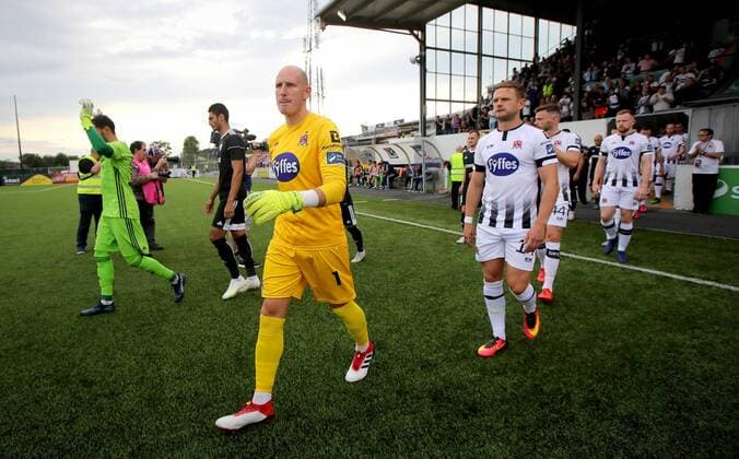 UEFA Champions League Second Qualifying Round First Leg, Oriel Park, Co. Louth 24 7 2019 Dundalk vs Qarabag Dundalk s Gary Rogers make his way out to become the League of Ireland™s record appearance holder in Europe Gary Rogers make his way out to become the League of Ireland™s record appearance holder in Europe 24 7 2019  Copyright: x©INPHO RyanxByrnex RB2_3784
