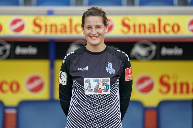 Carolin-Sophie Härling ( MSV Duisburg ), Fussball - Flyeralarm Frauen Bundesliga - Saison 2019 2020 - Fototermin MSV Duisburg, Duisburg, Schauinsland Reisen Arena, 24.07.2019, DFB regulations prohibit any use of photographs as image sequences and or quasi-video Duisburg Schauinsland Reisen Arena Nordrhein-Westfalen Deutschland
