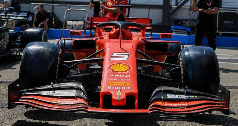 25.07.2019, xpsx, Motorsport FIA Formel 1, Mercedes Benz Großer Preis von Deutschland 2019 v.l. Sebastian Vettel (Scuderia Ferrari Mission Winnow 5 GER) Auto Hockenheim