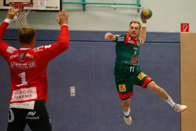 25.07.2019, xtgx, Handball Testspiel, SC Magdeburg - GOG Svendborg emspor, v.l. Daniel Pettersson (Magdeburg, 11) wirft Tor, Torschütze, erzielt Tor, Treffer, scores the goal Haldensleben