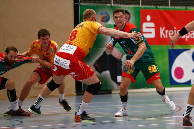 25.07.2019, xtgx, Handball Testspiel, SC Magdeburg - GOG Svendborg emspor, v.l. Christoph Steinert (Magdeburg) am Ball Haldensleben