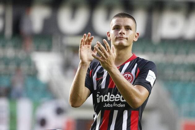 Sport Bilder des Tages Fußball UEFA Europa League 2. Qualifikationsrunde Saison 2019 2020 am Donnerstag, 25. Juli 2019 in der A. Le Coq Arena in Tallinn: FC Flora Tallinn - Eintracht Frankfurt Dejan Joveljic ( Frankfurt ) FC Flora Tallinn - Eintracht Frankfurt