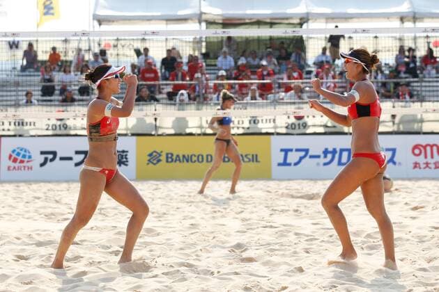 Sayaka Mizoe & Suzuka Hashimoto (JPN), JULY 25, 2019 - Beach volleyball, Beachvolleyball : FIVB Beach Volleyball World Tour 2019 Tokyo Women s Pool A at Shiokaze Park in Tokyo, Japan. Noxthirdxpartyxsales  (108598992)