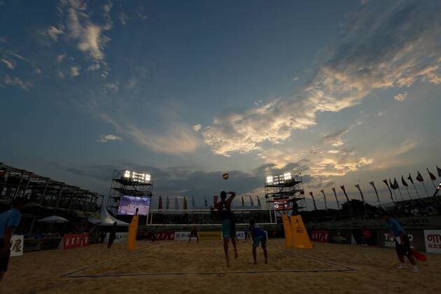 General view, JULY 25, 2019 - Beach volleyball, Beachvolleyball : FIVB Beach Volleyball World Tour 2019 Tokyo Men s Pool D at Shiokaze Park in Tokyo, Japan. Noxthirdxpartyxsales  (108599054)