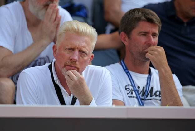 25.07.2019, ATP, Tennis Herren Tennisturnier der Herren, Hamburg European Open 2019. (L-R) Head of Men s Tennis Boris Becker (DTB Deutscher Tennisbund) und Bundestrainer Michael Kohlmann (DTB Deutscher Tennisbund)