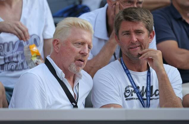 25.07.2019, ATP, Tennis Herren Tennisturnier der Herren, Hamburg European Open 2019. (L-R) Head of Men s Tennis Boris Becker (DTB Deutscher Tennisbund) und Bundestrainer Michael Kohlmann (DTB Deutscher Tennisbund)