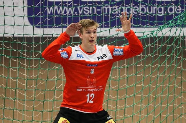 Torwart Tobias Thulin (SC Magdeburg) - Handball Testspiel Sommervorbereitung Saison 2019-2020 Punktspiel SC Magdeburg vs. GOG Svendborg in der Ohrelandhalle in Haldensleben - Einzelbild,Aktion,Deutschland, Handball, Mann, Maenner,25.07.2019