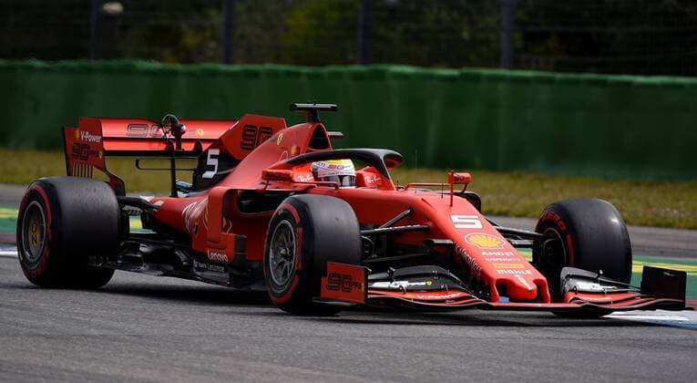 27.07.2019, xpsx, Motorsport FIA Formel 1, Mercedes Benz Großer Preis von Deutschland 2019 3.Freies Training v.l. Sebastian Vettel (Scuderia Ferrari Mission Winnow 5 GER) Hockenheim