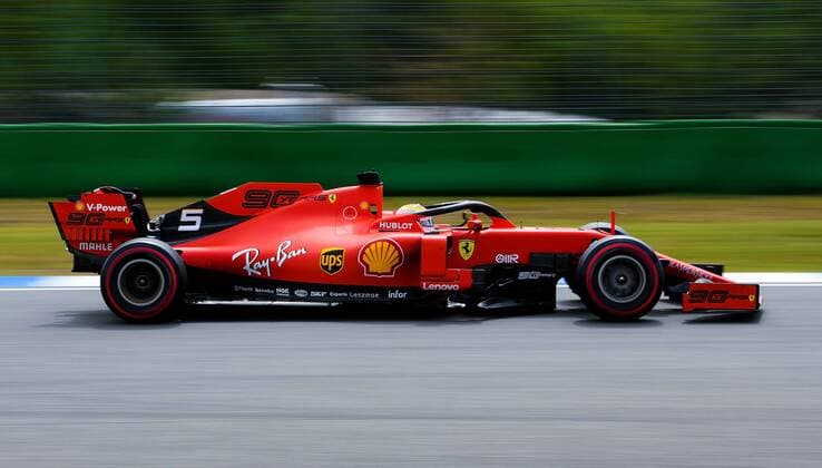 27.07.2019, xpsx, Motorsport FIA Formel 1, Mercedes Benz Großer Preis von Deutschland 2019 3.Freies Training v.l. Sebastian Vettel (Scuderia Ferrari Mission Winnow 5 GER) Hockenheim
