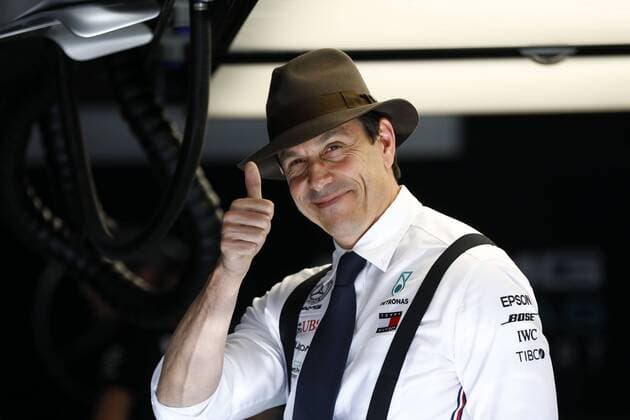 Formel 1, GP Deutschland, Mercedes im Retro-Design Motorsports: FIA Formula One World Championship, WM, Weltmeisterschaft 2019, Grand Prix of Germany, Toto Wolff (AUT, Mercedes AMG Petronas Motorsport), Hockenheim Germany