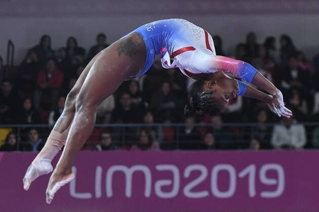 Sport Themen der Woche KW30 Sport Bilder des Tages July 27, 2019, Lima, Peru: YESENSIA SASKIA FERFERA from Cuba performs a layout back flip on the balance during the team finals competition held in the Polideportivo Villa El Salvador in Lima, Peru. 2019 Pan American Games - Artistic Gymnastics - ZUMAs146 20190727_zap_s146_001 Copyright: xAmyxSandersonx