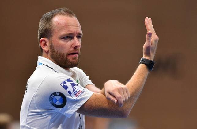 Trainer Andre Haber (Leipzig), HC Elbflorenz Dresden gegen SC DHfK Leipzig, Testspiel, Freundschaftsspiel, Handball, 2. Liga der Männer, 2. Bundesliga, Saison 2019 2020, Dresden, BallsportARENA Dresden, 27.07.2019,