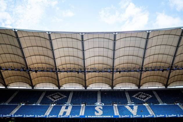 28.07.2019, xfux, Fussball 2.Bundesliga, Hamburger SV - SV Darmstadt 98, emonline, emspor, v.l. Ansicht Uebersicht Volksparkstadion Hamburg Tribuene Innenraum Feld Spielfeld (DFL DFB REGULATIONS PROHIBIT ANY USE OF PHOTOGRAPHS as IMAGE SEQUENCES and or QUASI-VIDEO) Hamburg
