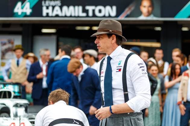 Toto Wolf (Teamchef Mercedes AMG Petronas Formula One Team) im nostalgischen Outfit, Mercedes Benz Grosser Preis von Deutschland 2019, Motorsport, Formel 1, 28.07.2019, Mercedes Benz Grosser Preis von Deutschland 2019, Motorsport, Formel 1, 28.07.2019 Hockenheim Copyright: xEIBNER AlexanderxNeisx EP_ANS
