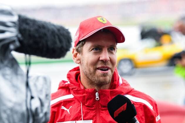 Sport Bilder des Tages 28.07.2019, xpsx, Motorsport FIA Formel 1, Mercedes Benz Großer Preis von Deutschland 2019 Rennen v.l. Sebastian Vettel (Scuderia Ferrari Mission Winnow 5 GER) Hockenheim