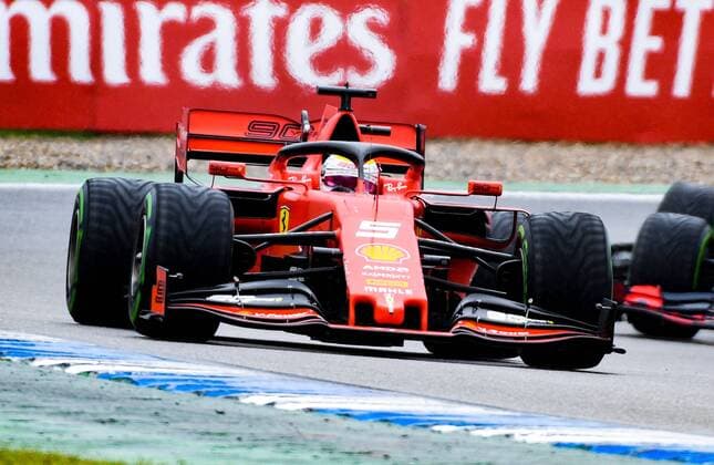 28.07.2019, xpsx, Motorsport FIA Formel 1, Mercedes Benz Großer Preis von Deutschland 2019 Rennen v.l. Sebastian Vettel (Scuderia Ferrari Mission Winnow 5 GER) Hockenheim