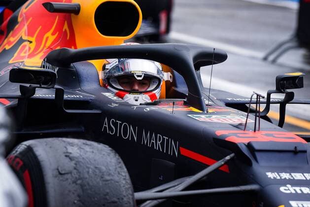 28.07.2019, xpsx, Motorsport FIA Formel 1, Mercedes Benz Großer Preis von Deutschland 2019 Rennen v.l. Sieger Max Verstappen (Aston Martin Red Bull Racing 33 NED) Hockenheim