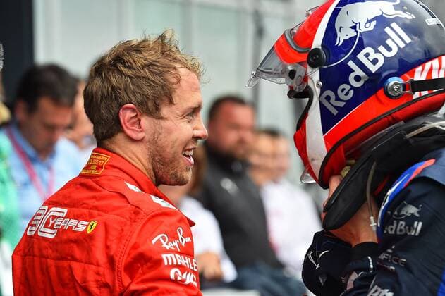 28.07.2019, xekx, FIA Formel 1, Formula 1 Mercedes-Benz - Großer Preis von Deutschland 2019 Rennen emspor, 2. Platz Sebastian Vettel (Ferrari) (DFL DFB REGULATIONS PROHIBIT ANY USE OF PHOTOGRAPHS as IMAGE SEQUENCES and or QUASI-VIDEO) Hockenheim
