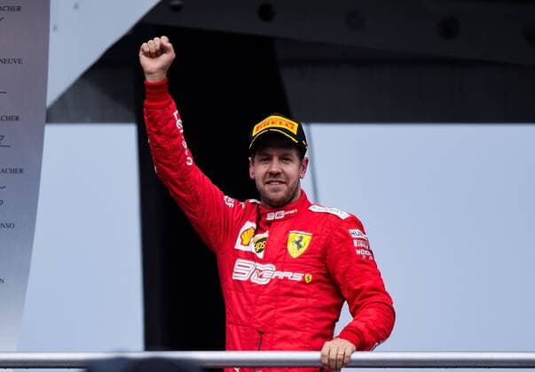 28.07.2019, xpsx, Motorsport FIA Formel 1, Mercedes Benz Großer Preis von Deutschland 2019 Rennen v.l. Jubel Sebastian Vettel (Scuderia Ferrari Mission Winnow 5 GER) Hockenheim
