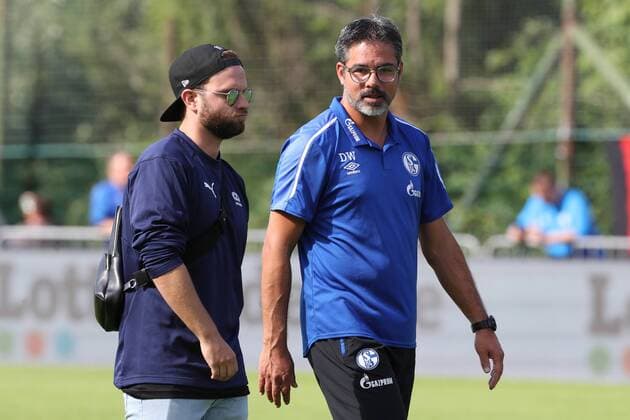29.07.2019, Fussball, Saison 2019 2020, Testspiel FC Schalke 04 - FC Bologna, v. l. Marc Klopp, Cheftrainer David Wagner (FC Schalke 04) Kitzbühel Österreich xRHR-FOTOx