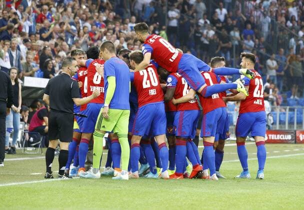 30.07.2019 Basel , Fussball Herren UEFA Champions League Qualifikation Saison 2019 2020 FC Basel - PSV Eindhoven. Im Bild : Torjubel (FC Basel) Aktion