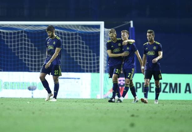 UEFA Champions League - Second Qualifying round 2nd leg - GNK Dinamo vs FC Saburtalo 30.07.2019., Zagreb, Croatia - 2nd leg of Second Qualifying round of UEFA Champions League between GNK Dinamo and FC Saburtalo at Maksimir Stadium. Bruno Petkovic, Marko Leskovic, Dani Olmo, Ivo Pinto  IgorxSoban PIXSELL