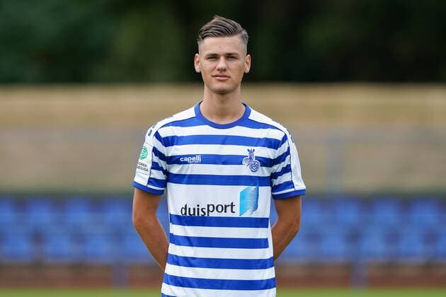 Julius Benz ( MSV Duisburg ), Fussball - A-Junioren - Saison 2019 2020 - MSV Duisburg U19 Fototermin, Duisburg, BSA Westender Strasse, 31.07.2019, DFB regulations prohibit any use of photographs as image sequences and or quasi-video Duisburg BSA Westender Strasse Nordrhein-Westfalen Deutschland