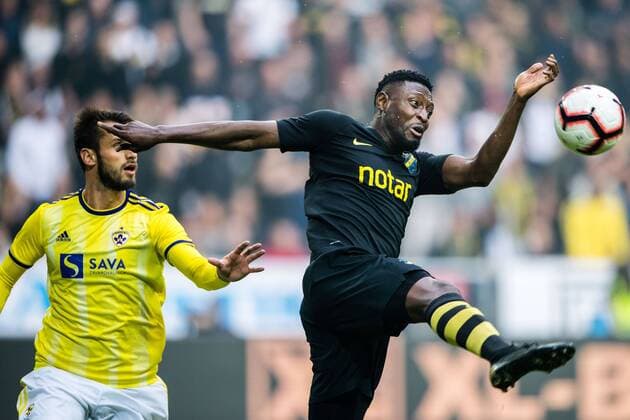 190731 Chinedu Obasi of AIK during the UEFA Champions League qualifying match between AIK and Maribor on July 31, 2019 in Stockholm. Photo: Jesper Zerman BILDBYRAN Cop 234 Fotboll Football UEFA Champions League 2019 2020 Champions League qualification CL AIK Maribor Copyright: JESPERxZERMAN BB190731JZ018