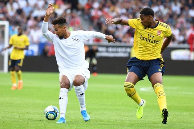 Rayan Ait Nouri (Angers SCO), Tyreece John-Jules (Arsenal) FOOTBALL : Angers SCO vs Arsenal - Amical- 31 07 2019 RonanHoussin Panoramic 