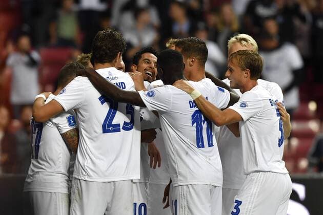 FCKs Carlos Zeca (10) scorer til 1-0. Champions League Kval 2. runde - FC Koebenhavn vs. The New Saints FC onsdag den 31. juli 2019. Anders Kjaerbye - Ritzau Scanpix. , Denmark Copyright: AndersxKjaerbye xRitzauxScanpixx cop101 spdk20190731-205742-L