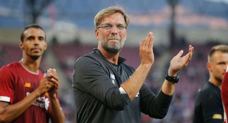 Sport Bilder des Tages 31.07.2019 Genf , Stade de Geneve , SCHWEIZ , Saison 2019 2020 Fussball Testspiel Liverpool FC - Olympique Lyon Trainer Jürgen Klopp (Liverpool)