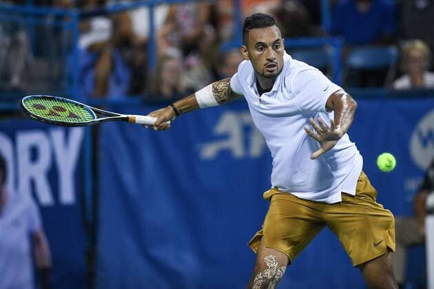 Sport Bilder des Tages August 2, 2019, Washington, D.C, U.S: NICK KYRGIOS hits a forehand at the Rock Creek Tennis Center. Tennis 2019 - Citi Open - ZUMAg196 20190802_zap_g196_009 Copyright: xKylexGustafsonx