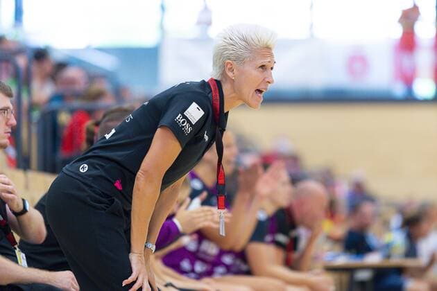 Wittlich, Deutschland 02. August 2019: Turnier - Handball-Cup 2019 - TuS Metzingen vs. SG BBM Bietigheim Trainerin Edina Rott (Metzingen) Wittlich Eventum Rheinland-Pfalz Deutschland
