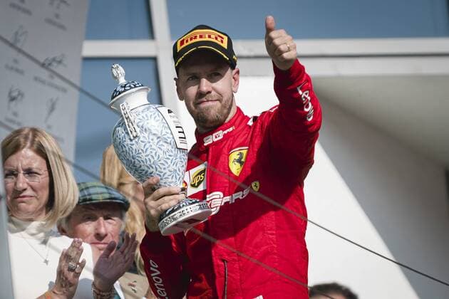 Bilder des Jahres 2019, Sport 08 August Sport Themen der Woche KW31 Sport Bilder des Tages August 4, 2019, Budapest, Hungary: Scuderia Ferrari™s German driver Sebastian Vettel celebrates after placing third during the Hungarian F1 Grand Prix at Hungaroring. Formula 1, Hungarian Grand Prix in Budapest, Hungary - 04 Aug 2019 - ZUMAs197 20190804_zaa_s197_112 Copyright: xJurexMakovecx