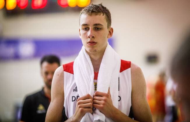 04.08.2019, Nea Ionia Hall, Volos, GRE, FIBA U18 Europe Championship, Deutschland und Montenegro, Spiel um Platz 11, im Bild Wagner Franz of Germany during the FIBA U18 European Championship, EM, Europameisterschaft 2019, 11th place Classifications match between Germany and Montenegro at the Nea Ionia Hall in Volos, Greece on 2019 08 04.