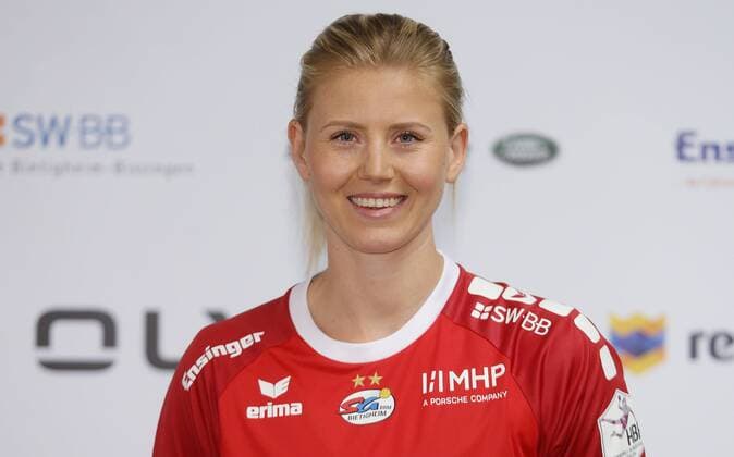 Stuttgart , Handball Fototermin SG BBM Bietigheim , Kim Naidzinavicius