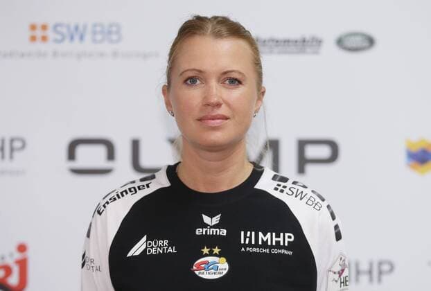 Stuttgart , Handball Fototermin SG BBM Bietigheim , Valentyna Salamakha